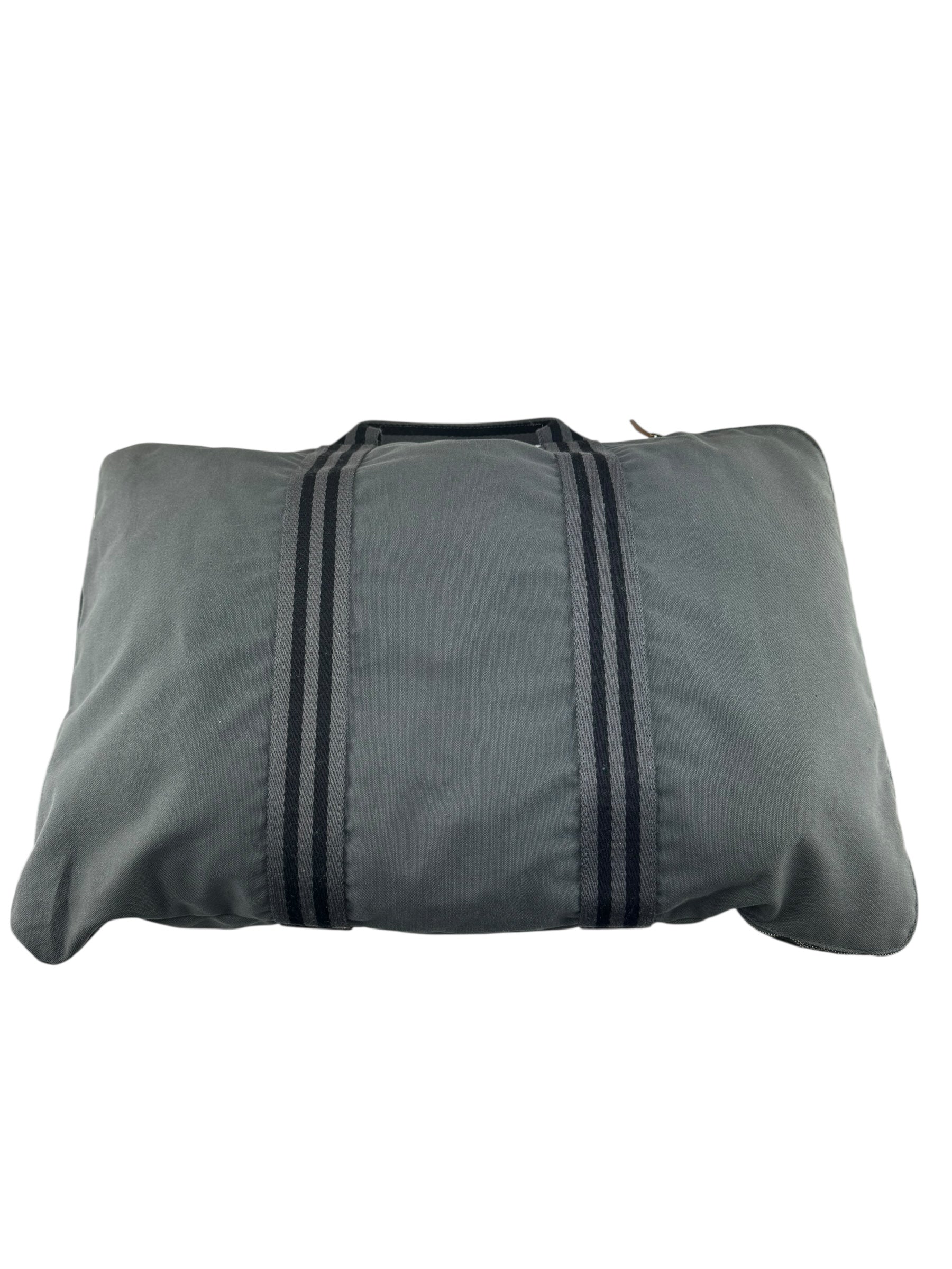 Hermes Gray Canvas Business Bag