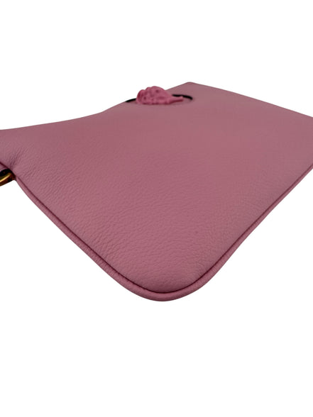 Versace Pink Leather Medusa Wristlet