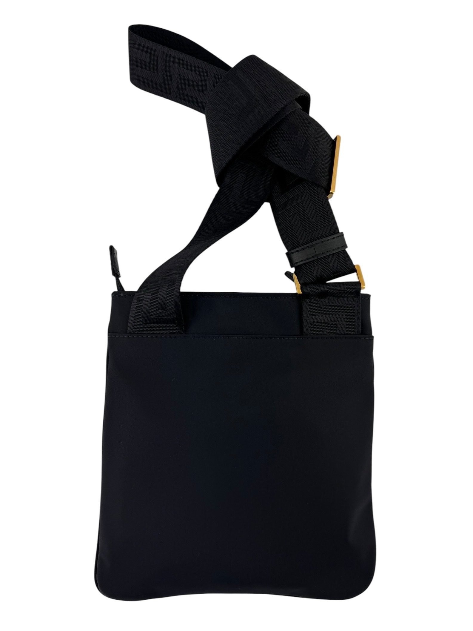 Versace Black Nylon Medusa Crossbody Bag