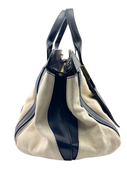 Chloe Black & Ivory Leather Alice Handbag