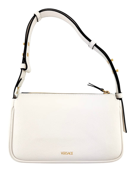 Versace White Leather Medusa Shoulder Handbag