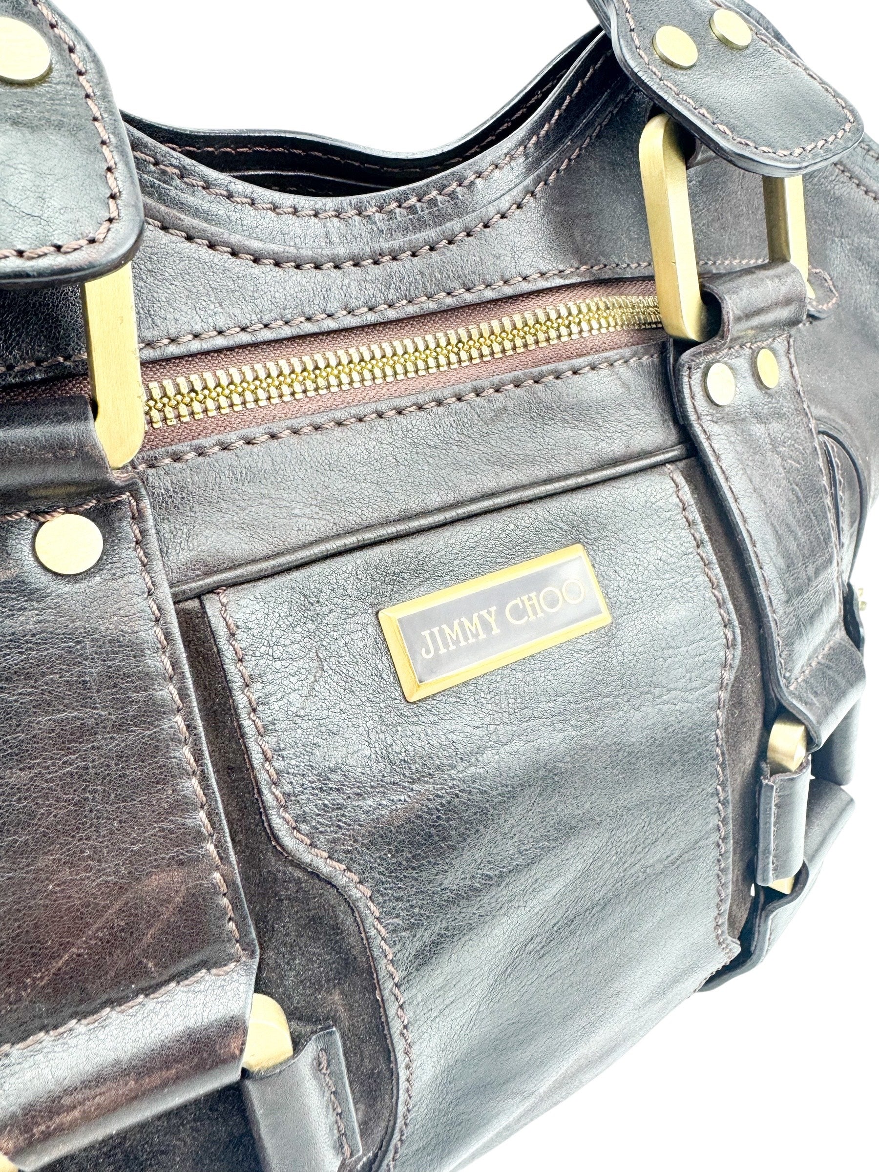 Jimmy Choo Brown Leather Satchel Bag