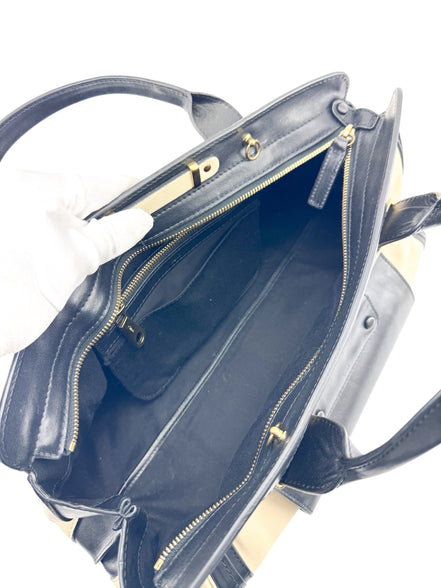 Chloe Black & Ivory Leather Alice Handbag