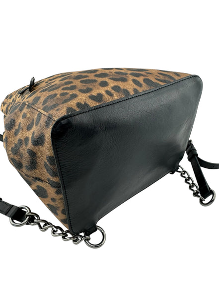 Dolce & Gabbana Leopard Coated Canvas Backpack