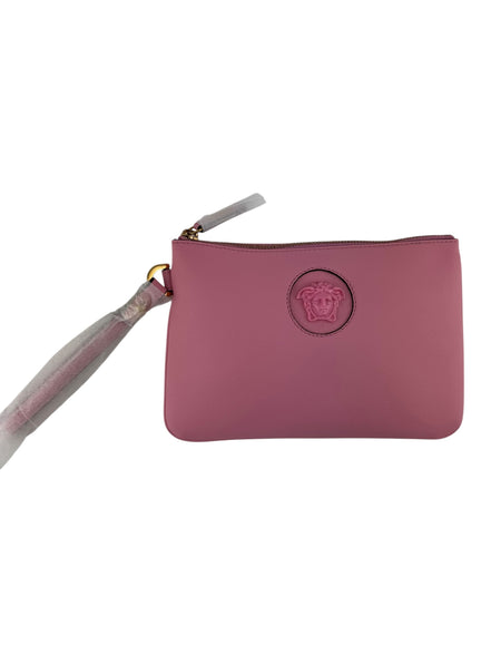 Versace Pink Leather Medusa Wristlet