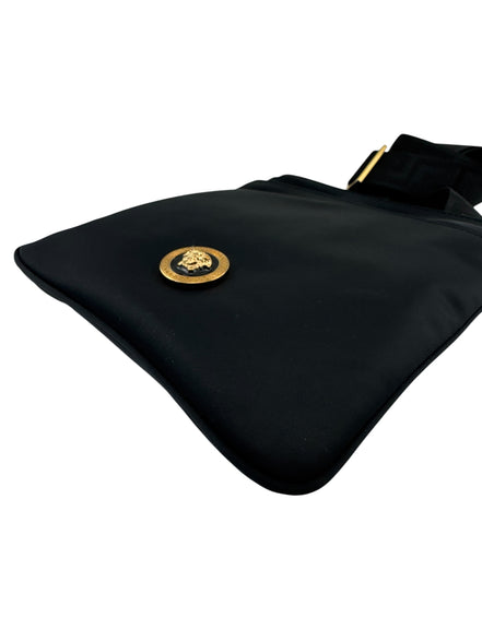 Versace Black Nylon Medusa Crossbody Bag