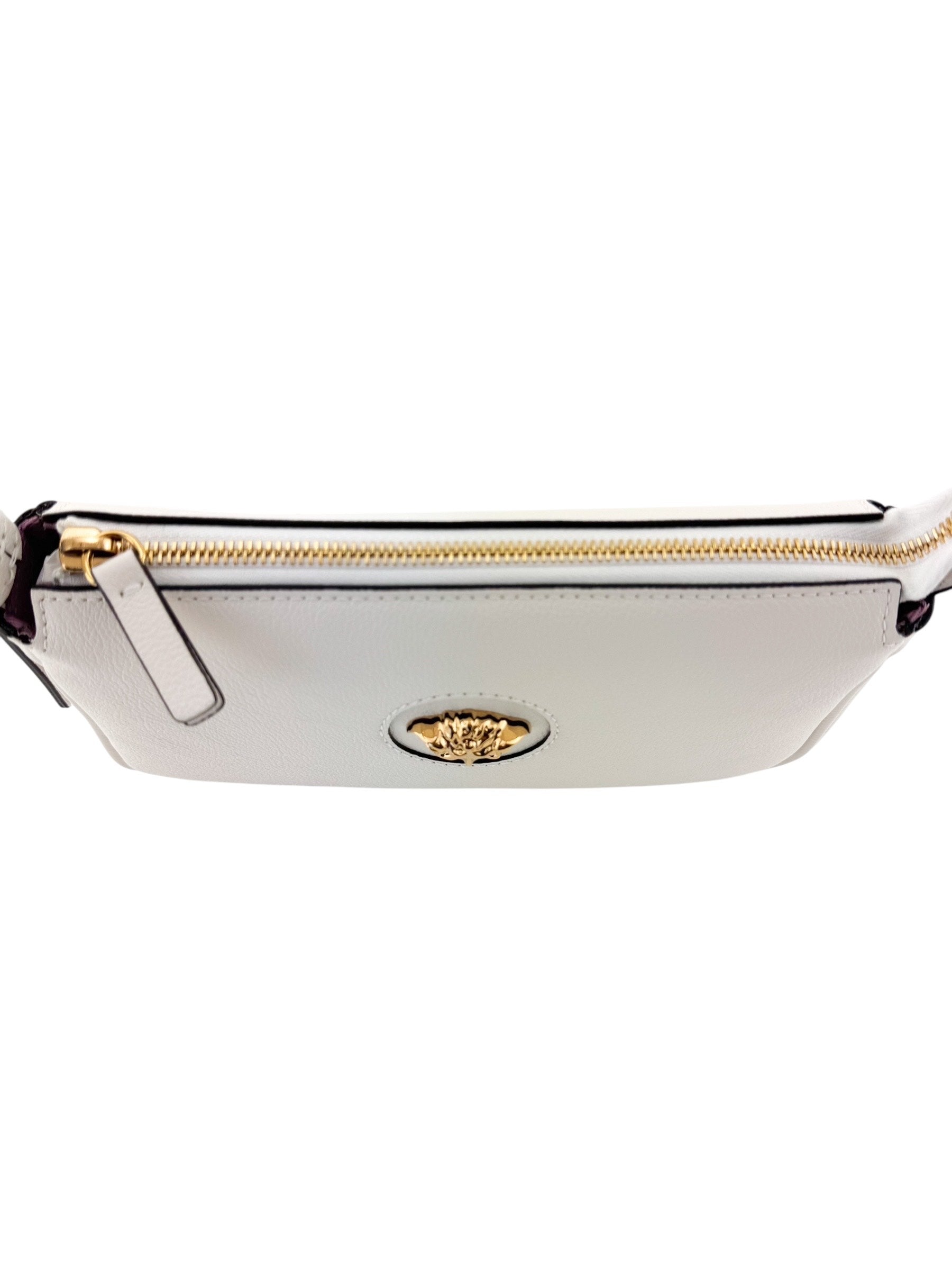 Versace White Leather Medusa Shoulder Handbag