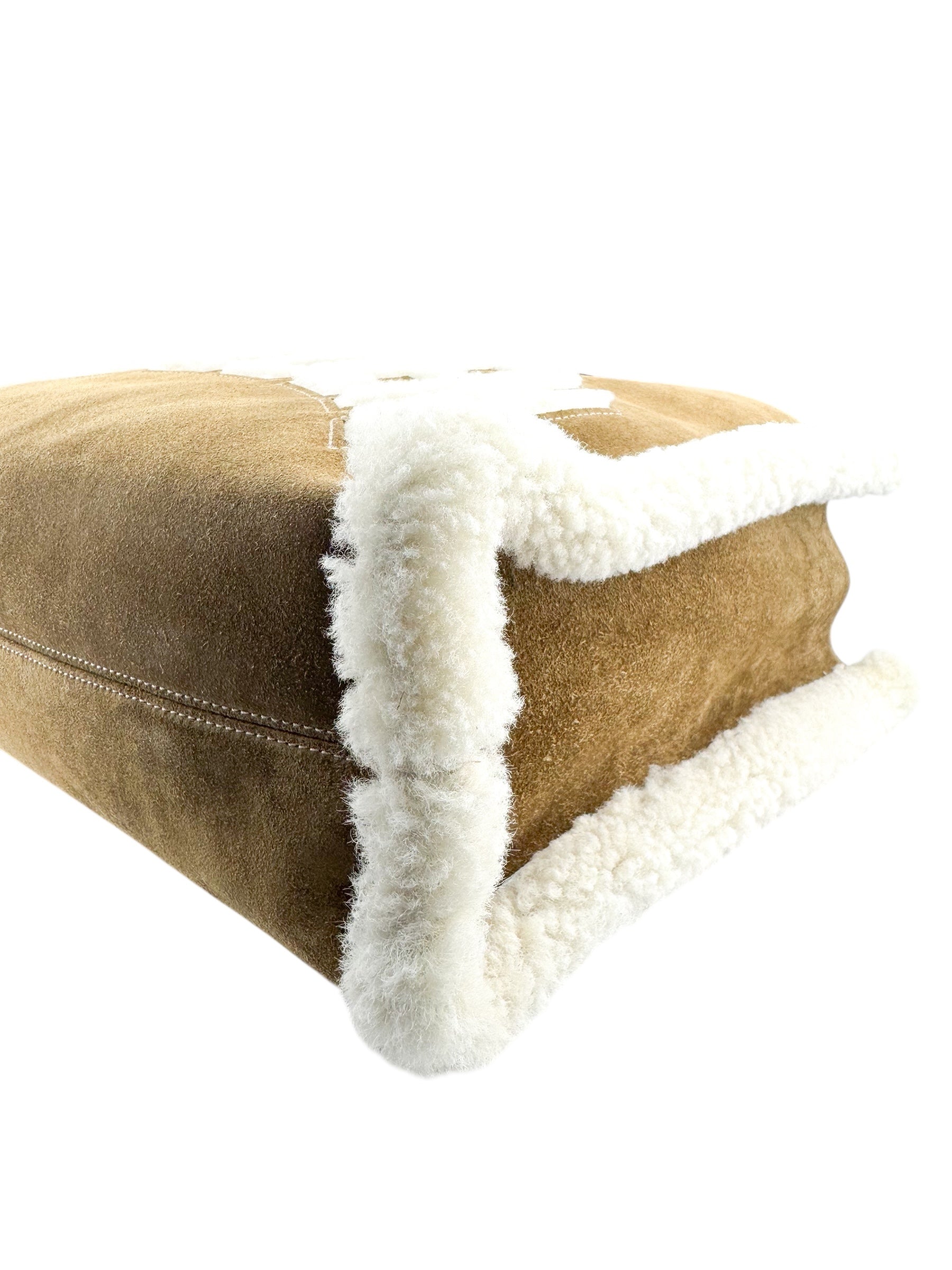 Golden Goose Brown Shearling Tote Shoulder Bag