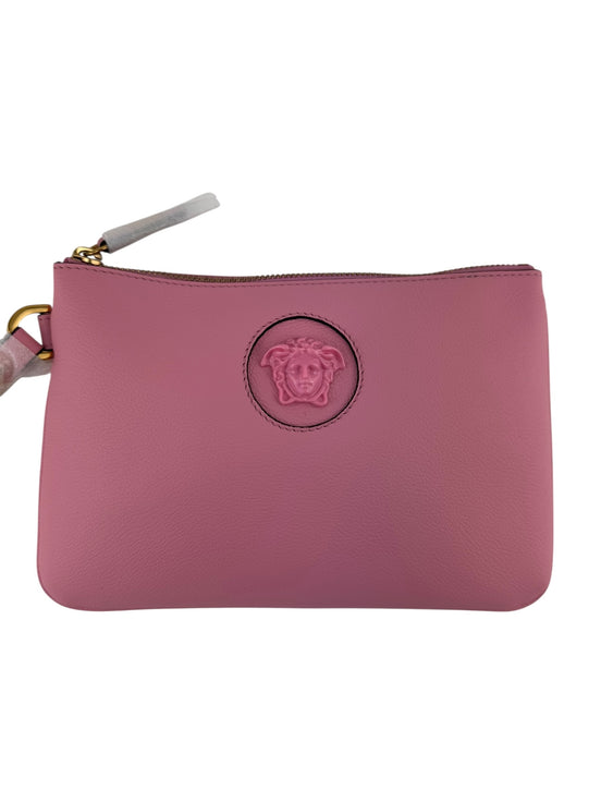 Versace Pink Leather Medusa Wristlet