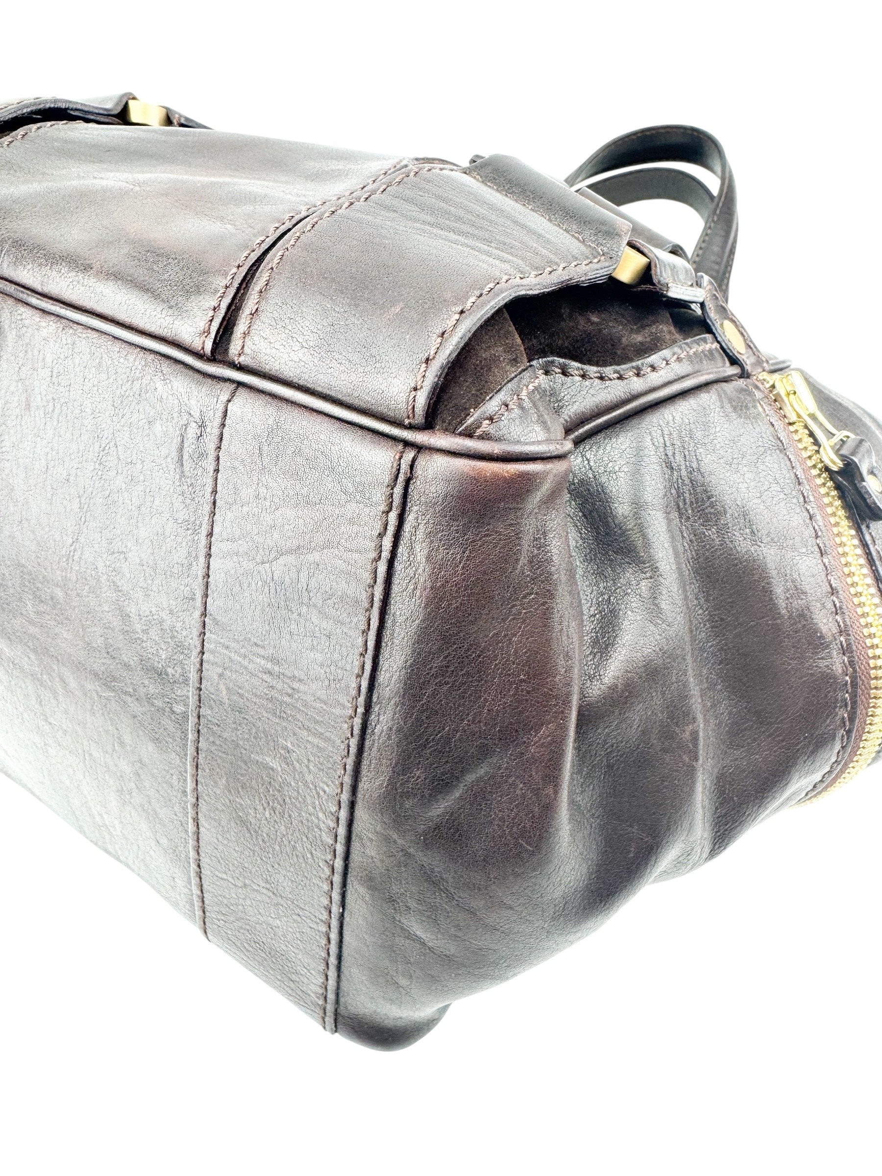 Jimmy Choo Brown Leather Satchel Bag