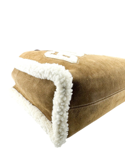 Golden Goose Brown Shearling Tote Shoulder Bag