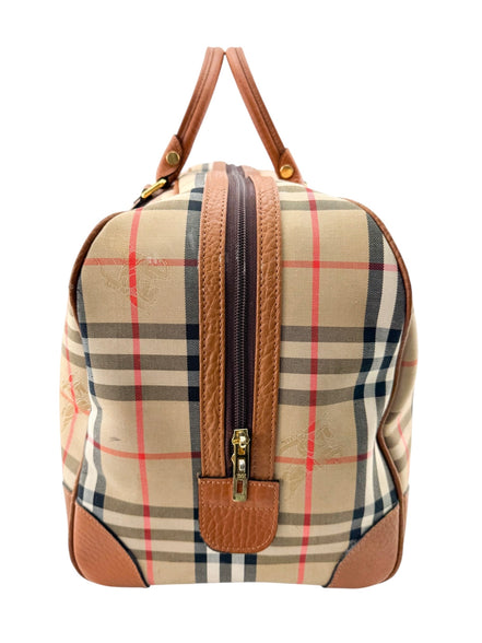 Burberry Beige House Check Monogram Vintage Boston Bag