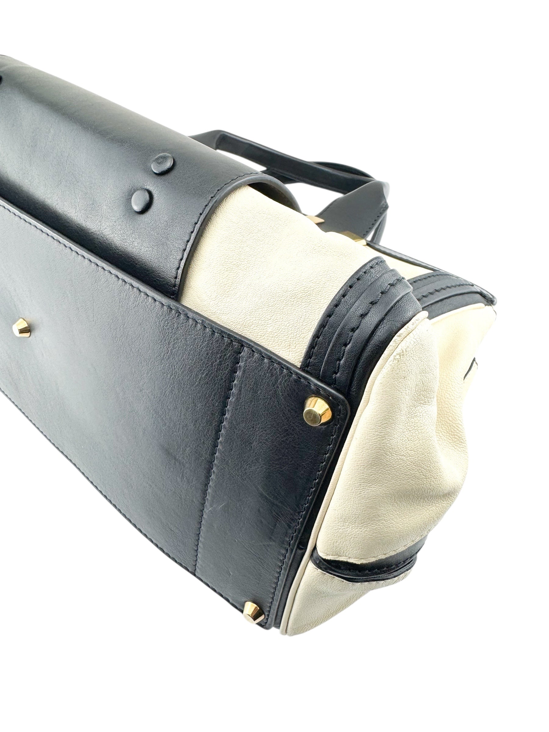 Chloe Black & Ivory Leather Alice Handbag