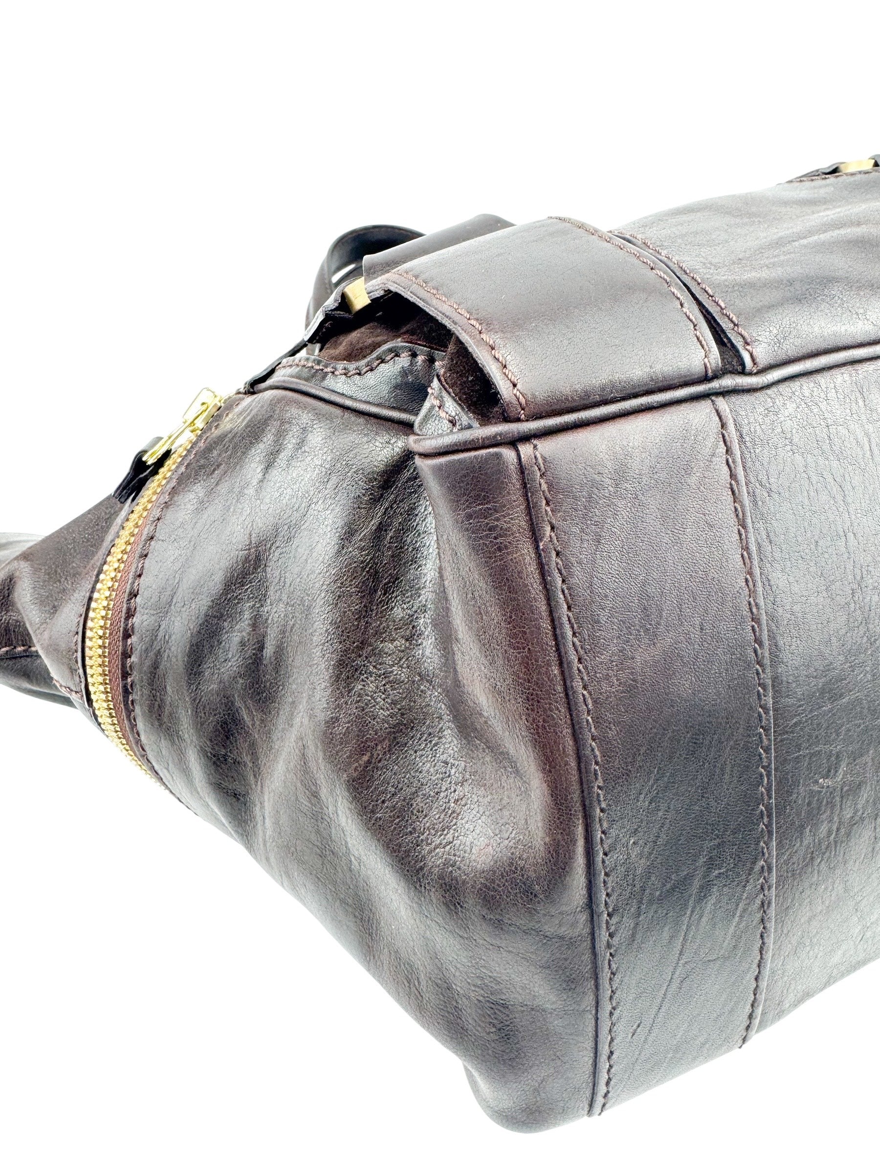 Jimmy Choo Brown Leather Satchel Bag