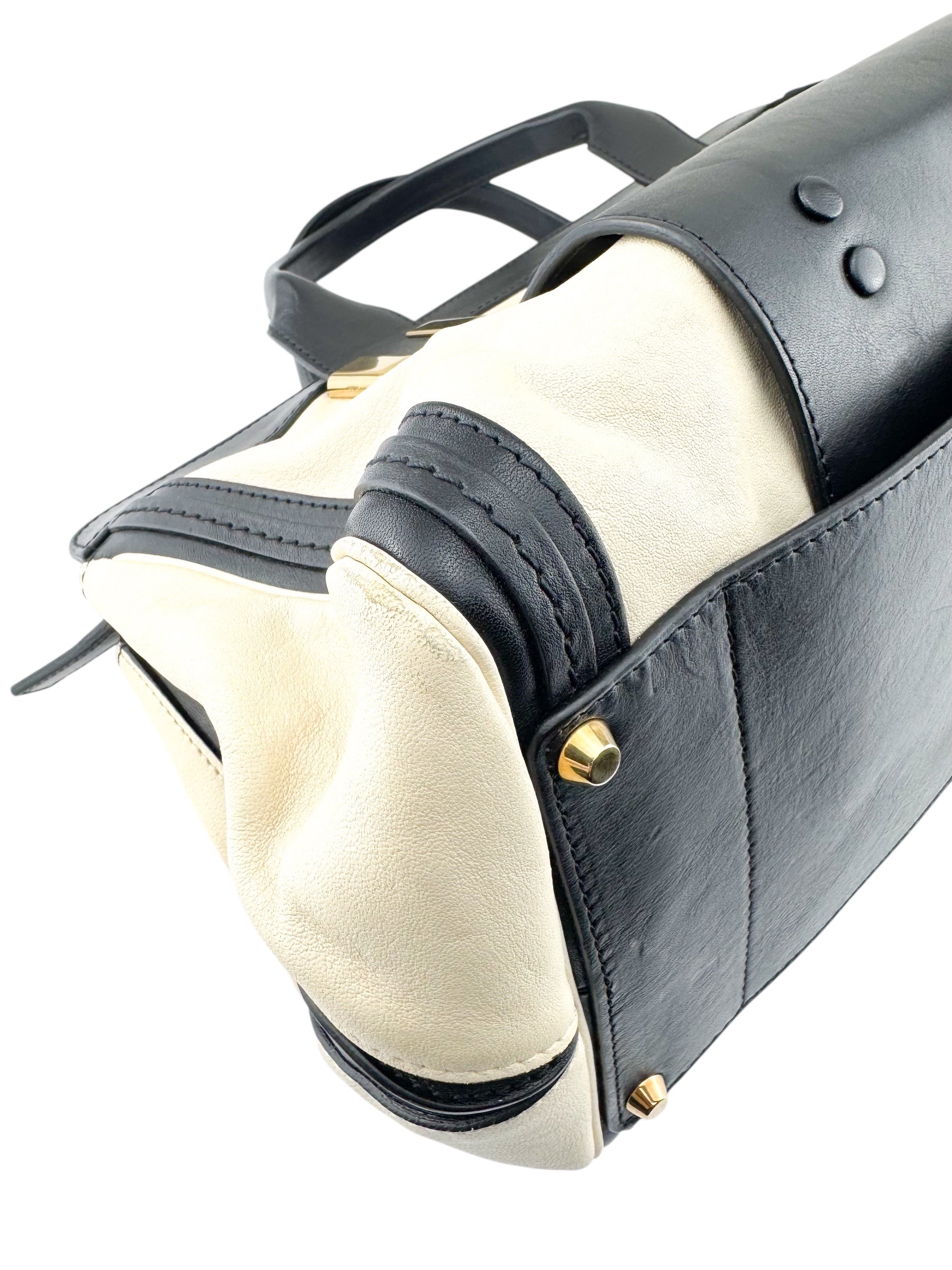 Chloe Black & Ivory Leather Alice Handbag