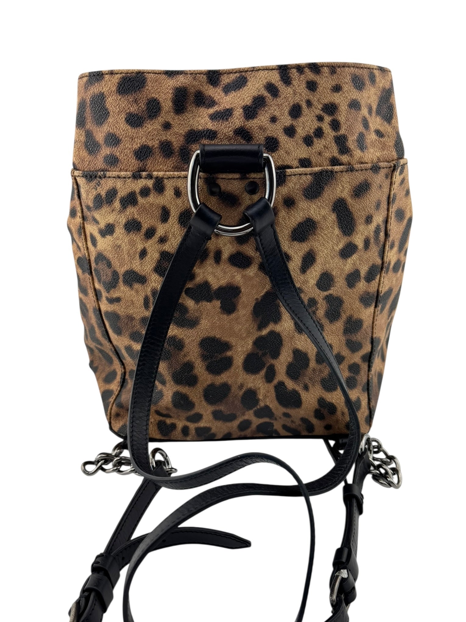 Dolce & Gabbana Leopard Coated Canvas Backpack
