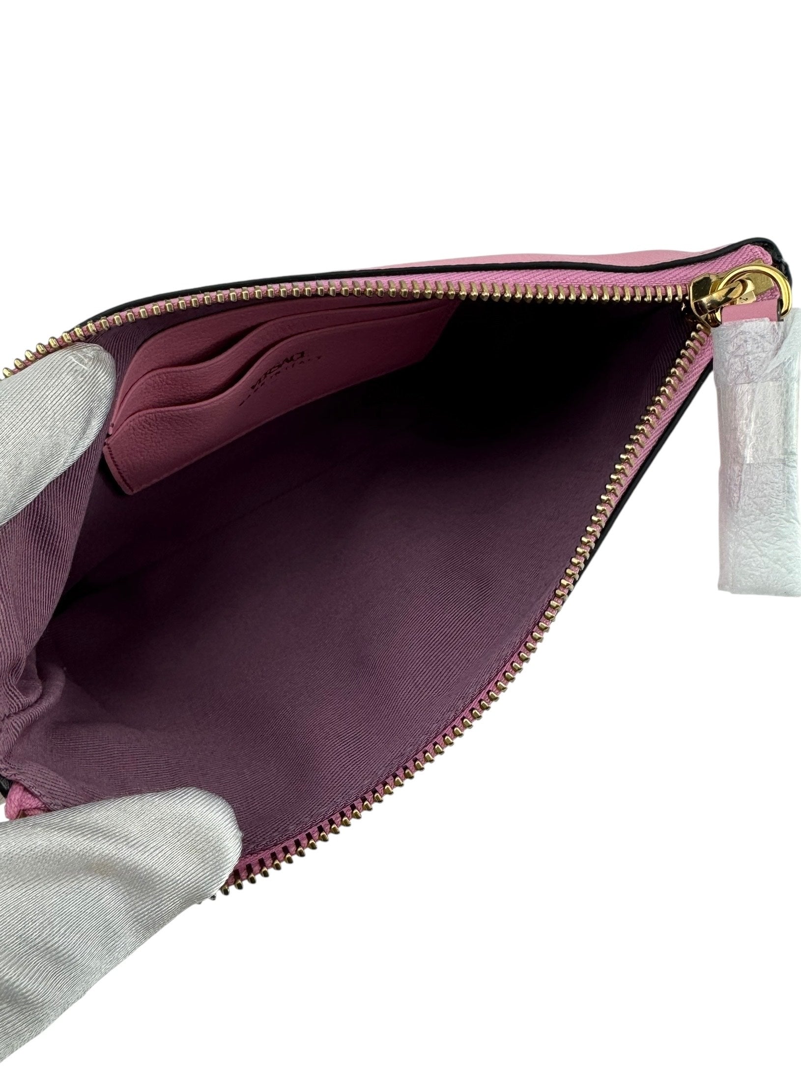 Versace Pink Leather Medusa Wristlet