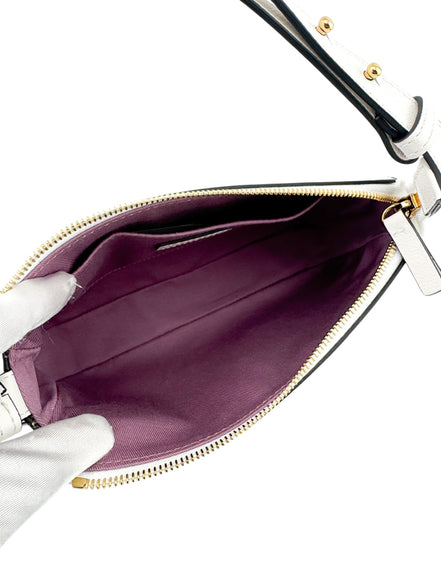 Versace White Leather Medusa Shoulder Handbag