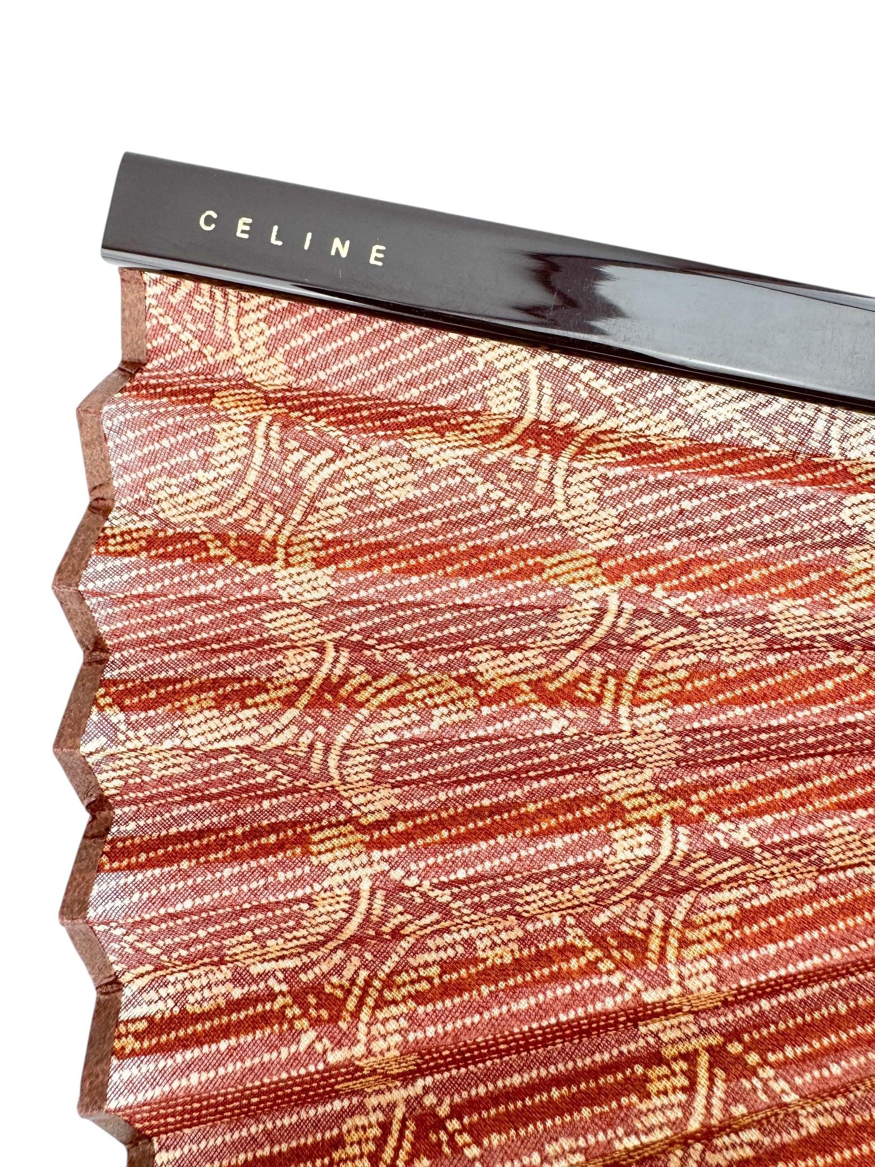 Celine Brown Macadam Wood Hand Fan