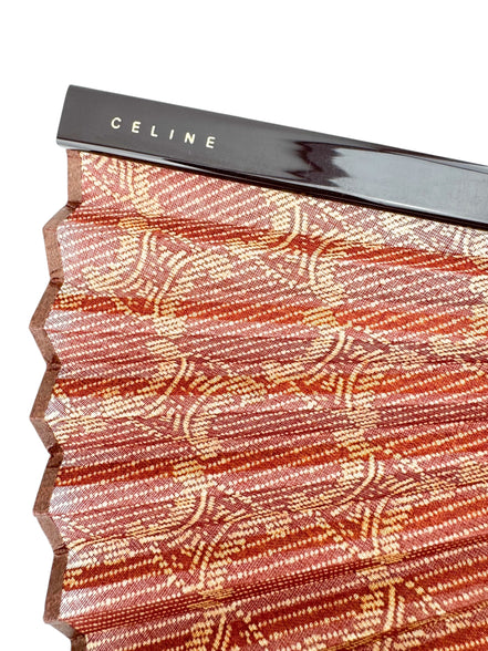 Celine Brown Macadam Wood Hand Fan