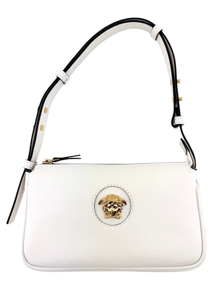 Versace White Leather Medusa Shoulder Handbag