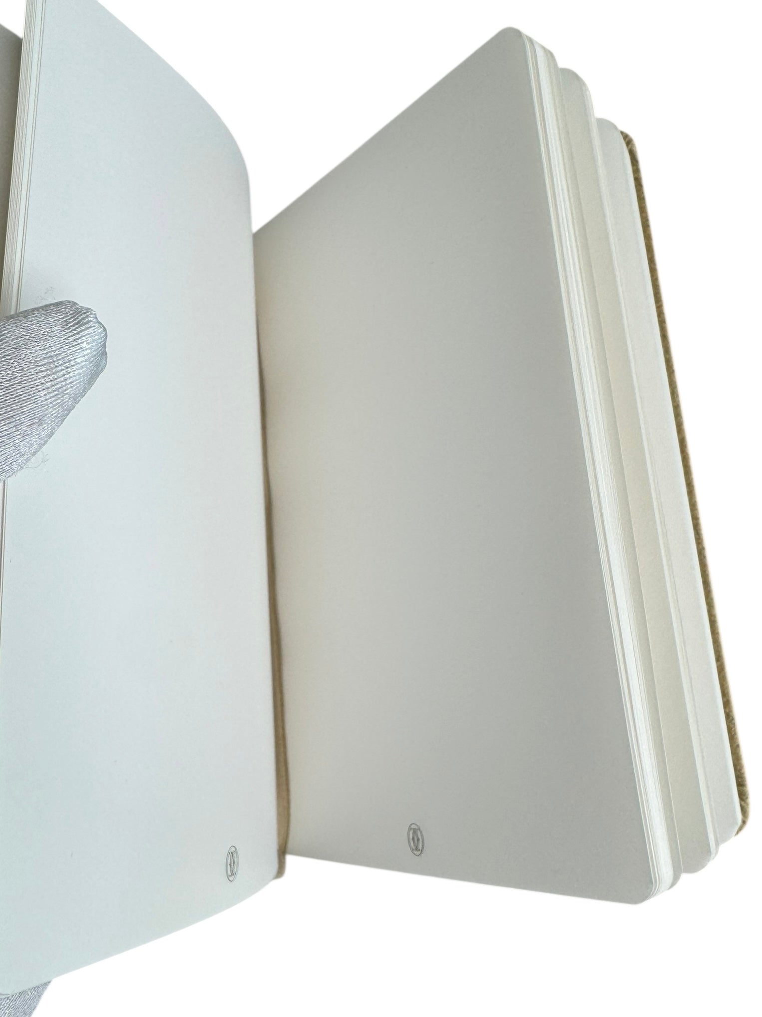 Cartier Beige Suede Embossed Logo Stationary/Notebook