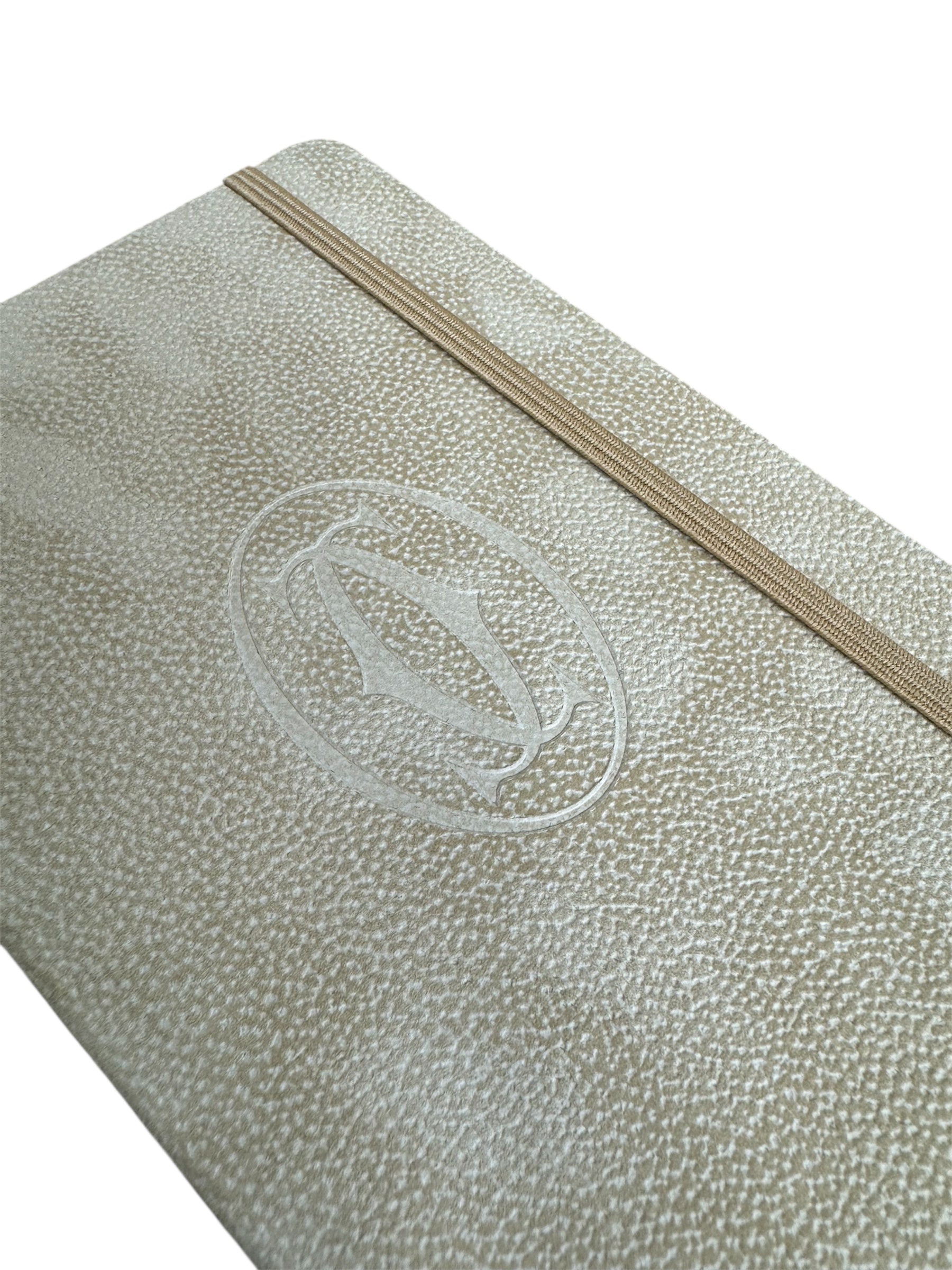 Cartier Beige Suede Embossed Logo Stationary/Notebook