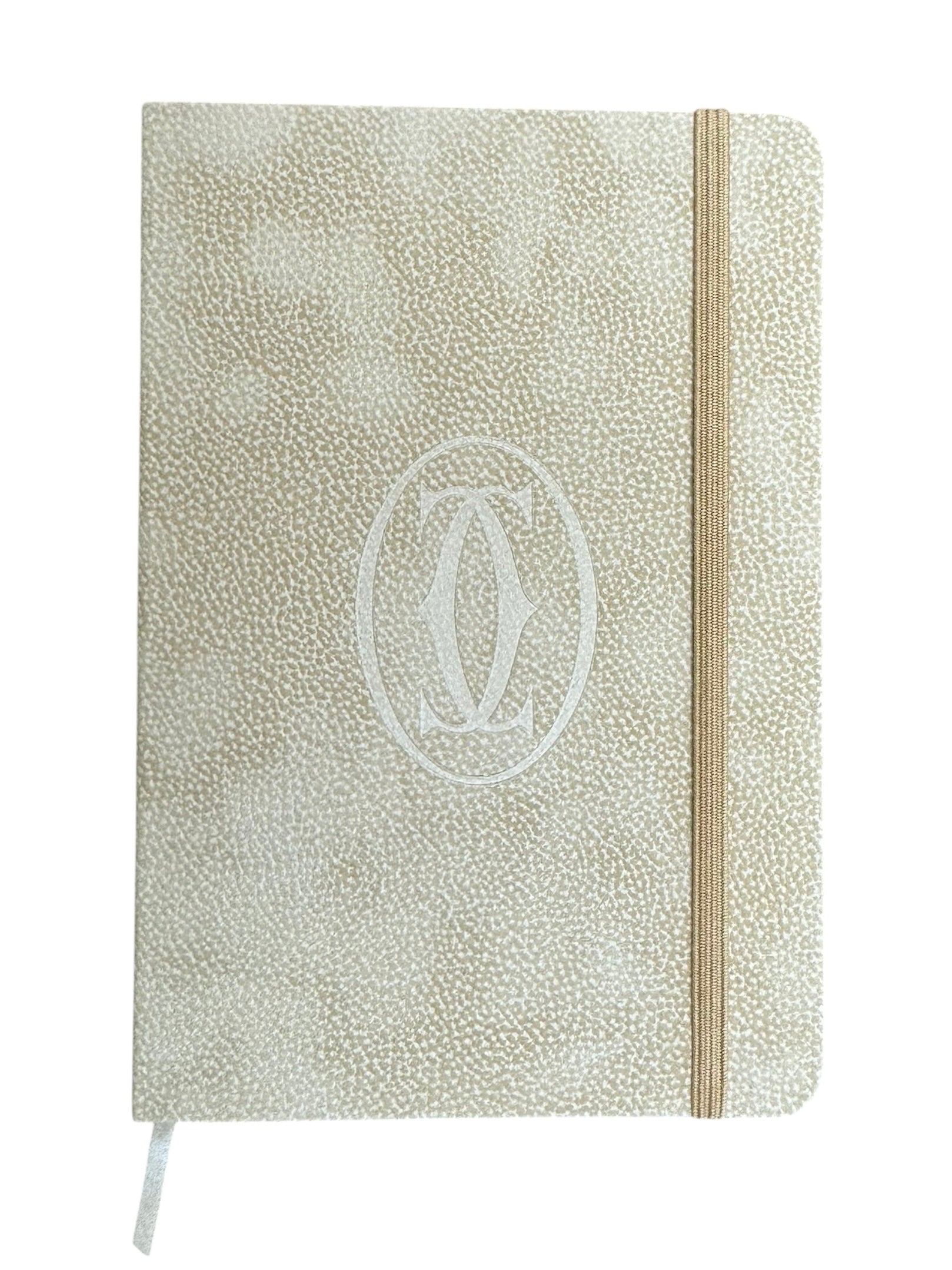 Cartier Beige Suede Embossed Logo Stationary/Notebook