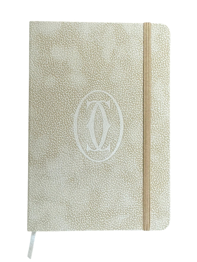 Cartier Beige Suede Embossed Logo Stationary/Notebook