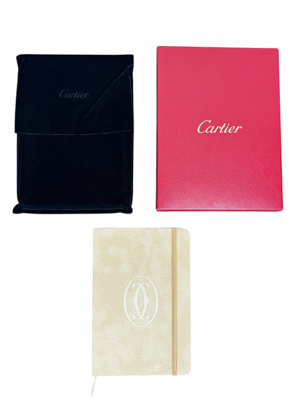 Cartier Beige Suede Embossed Logo Stationary/Notebook