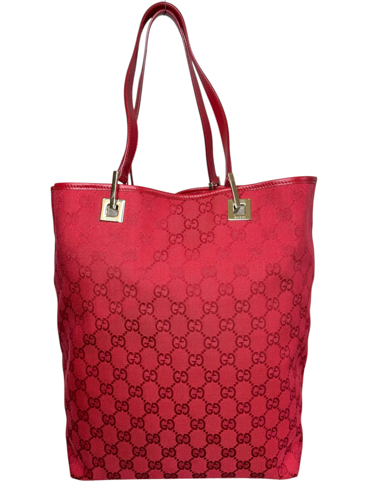 Gucci Red Canvas GG Tote