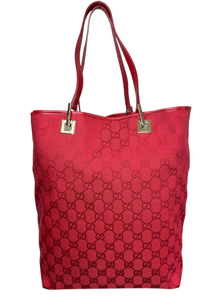 Gucci Red Canvas GG Tote