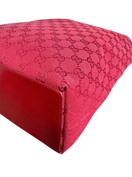 Gucci Red Canvas GG Tote