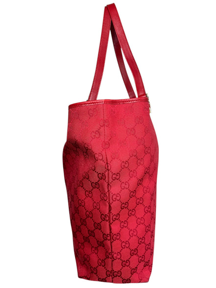 Gucci Red Canvas GG Tote