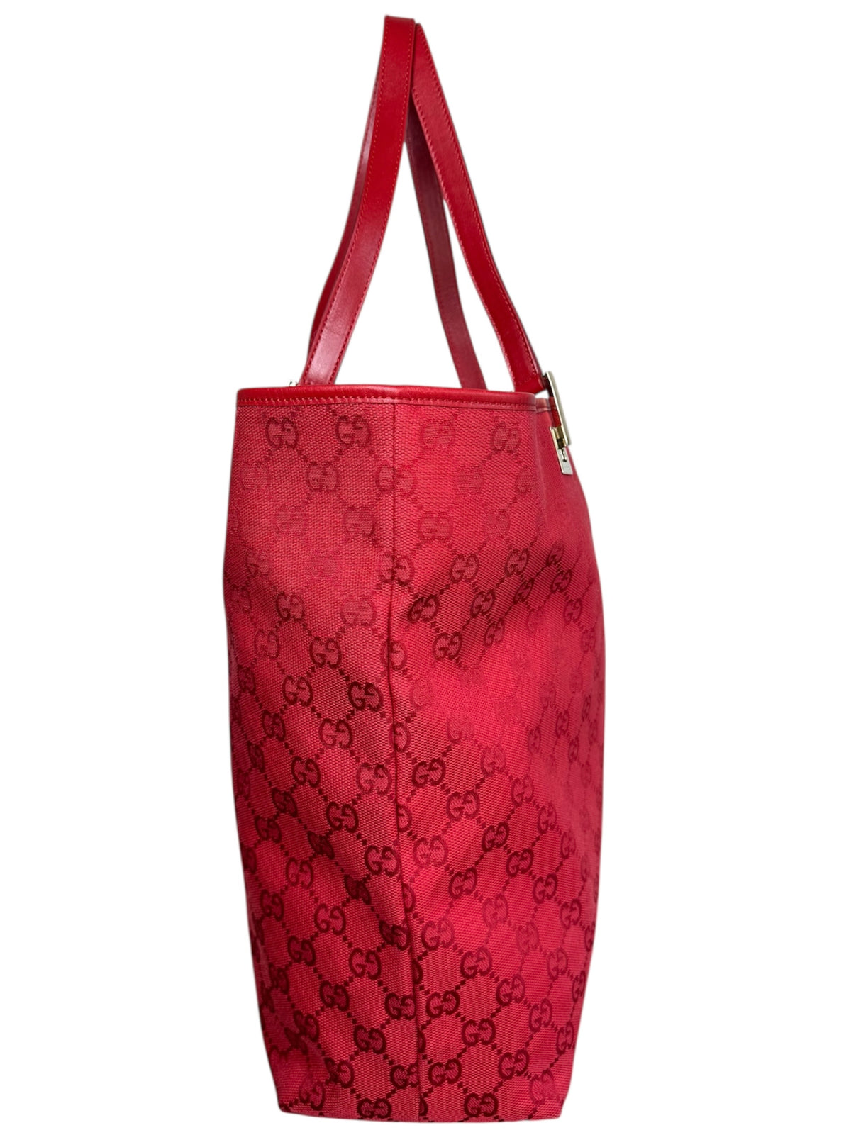 Gucci Red Canvas GG Tote