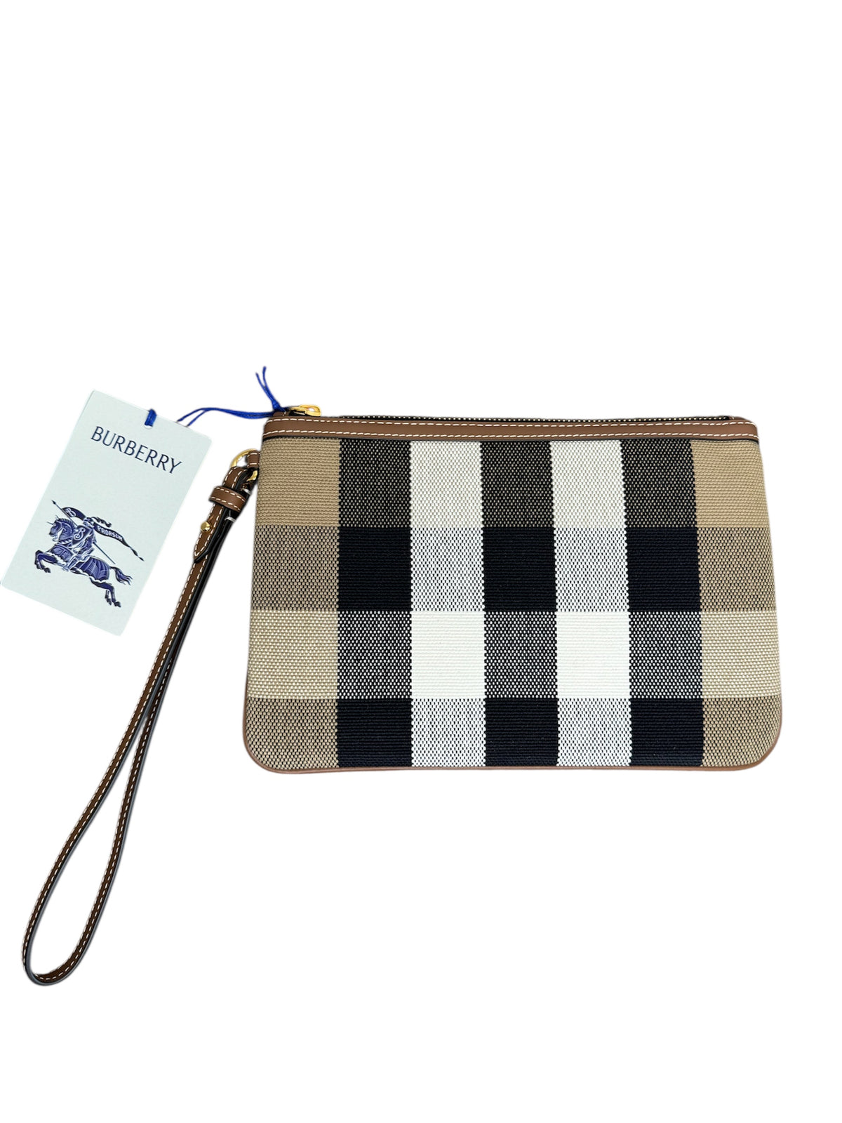 Burberry Brown House Check Pouch (Brand New)