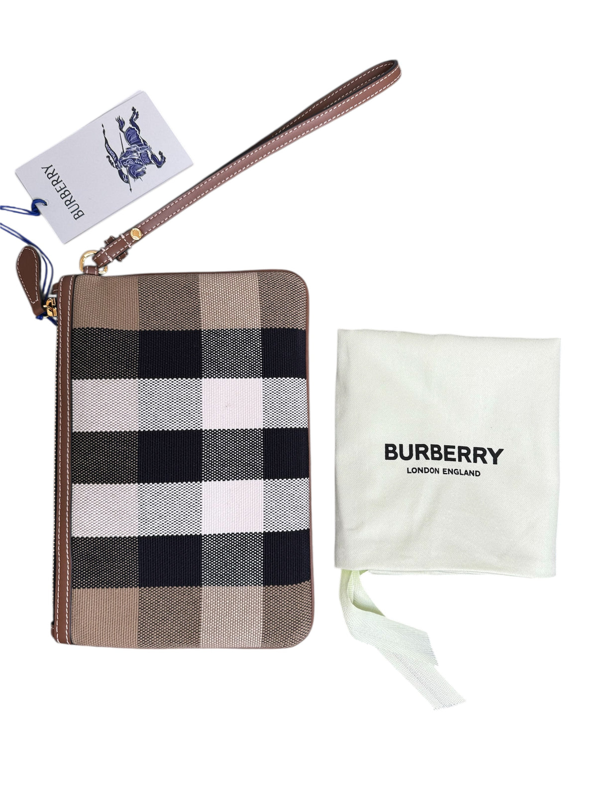 Burberry Brown House Check Pouch (Brand New)