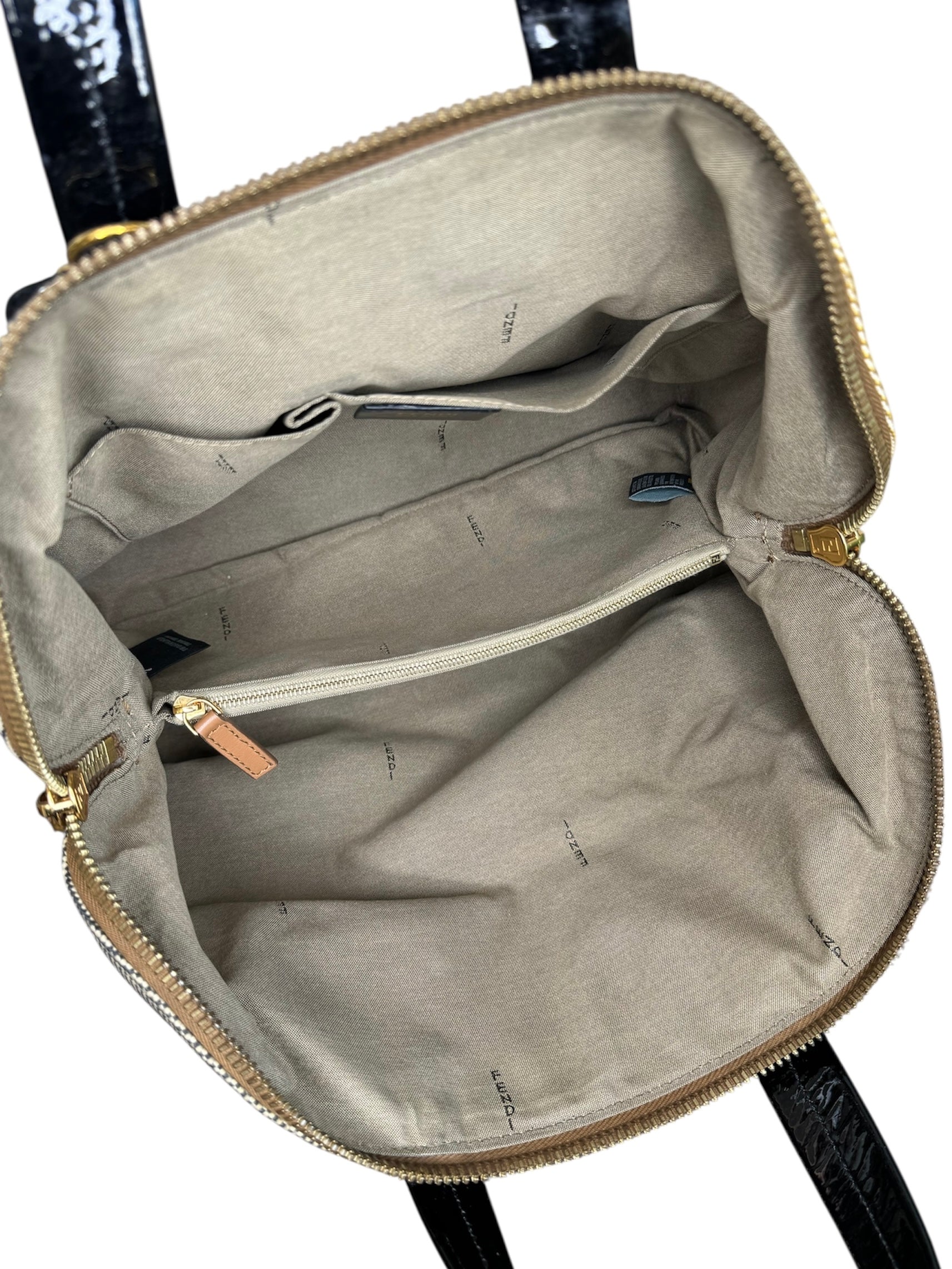 Fendi Tan Multicolor Canvas Satchel Handbag