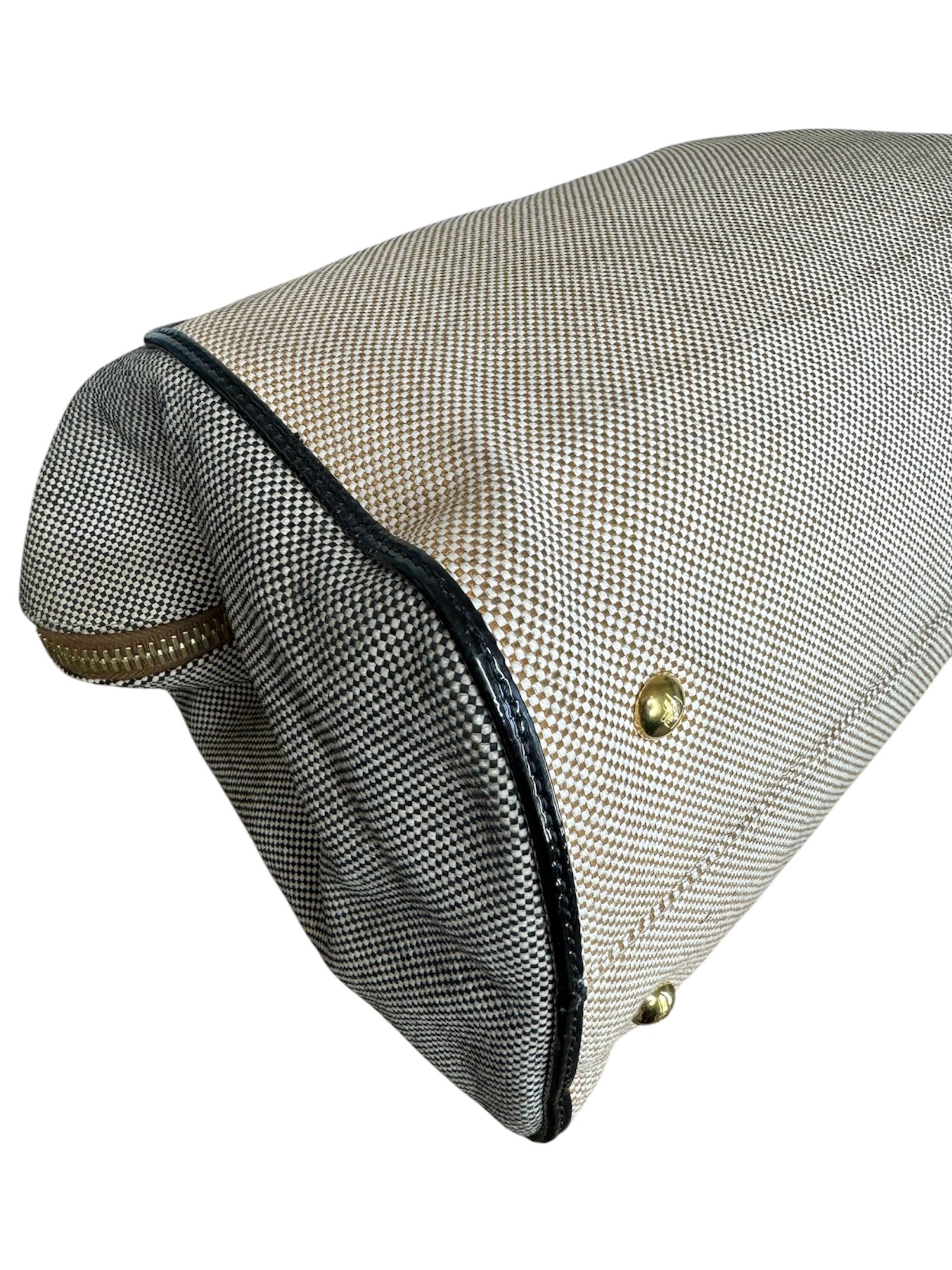 Fendi Tan Multicolor Canvas Satchel Handbag