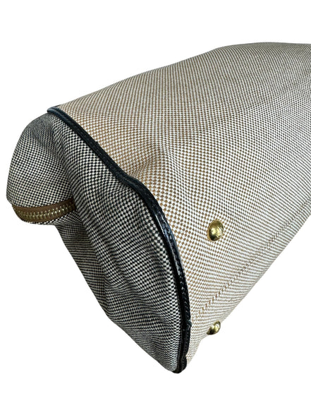 Fendi Tan Multicolor Canvas Satchel Handbag