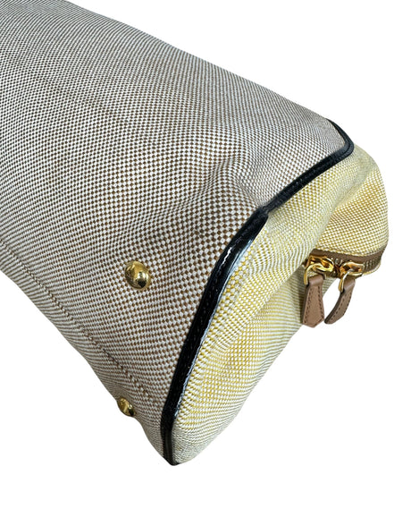 Fendi Tan Multicolor Canvas Satchel Handbag