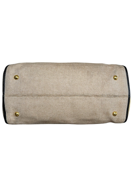 Fendi Tan Multicolor Canvas Satchel Handbag