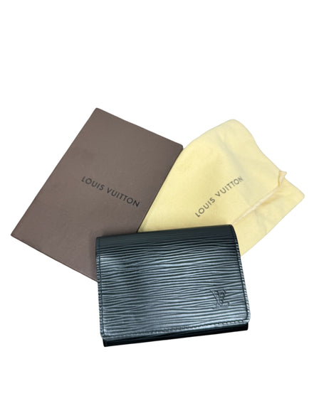 Louis Vuitton Black Epi Leather Card Holder (Full Set)