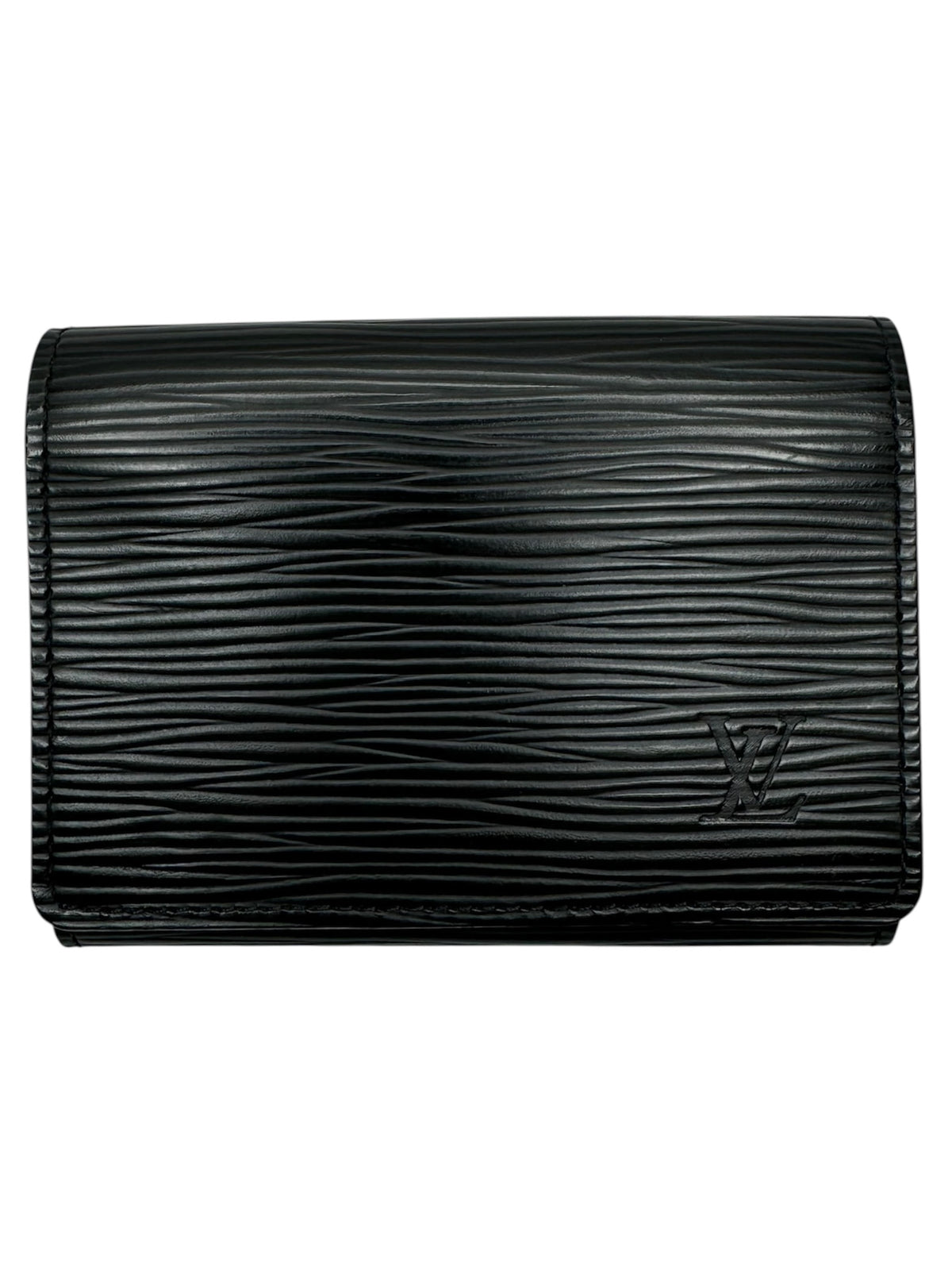 Louis Vuitton Black Epi Leather Card Holder (Full Set)