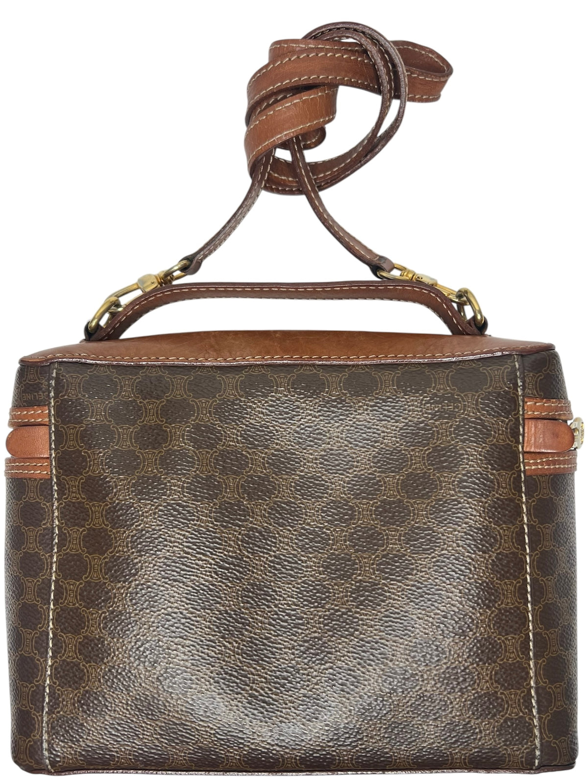 Celine Brown Macadam Canvas Vintage Handbag