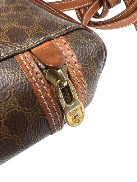 Celine Brown Macadam Canvas Vintage Handbag