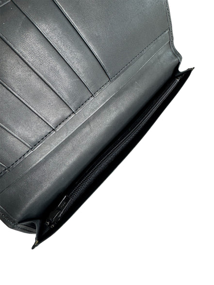 Valentino Garavani Gray Leather V Long Wallet