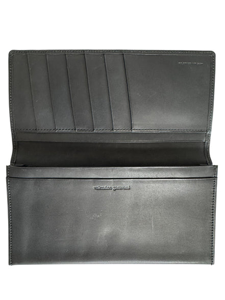Valentino Garavani Gray Leather V Long Wallet