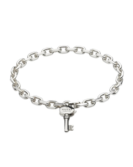 Gucci Sterling Silver Key Bracelet (Full Set/Never Used)