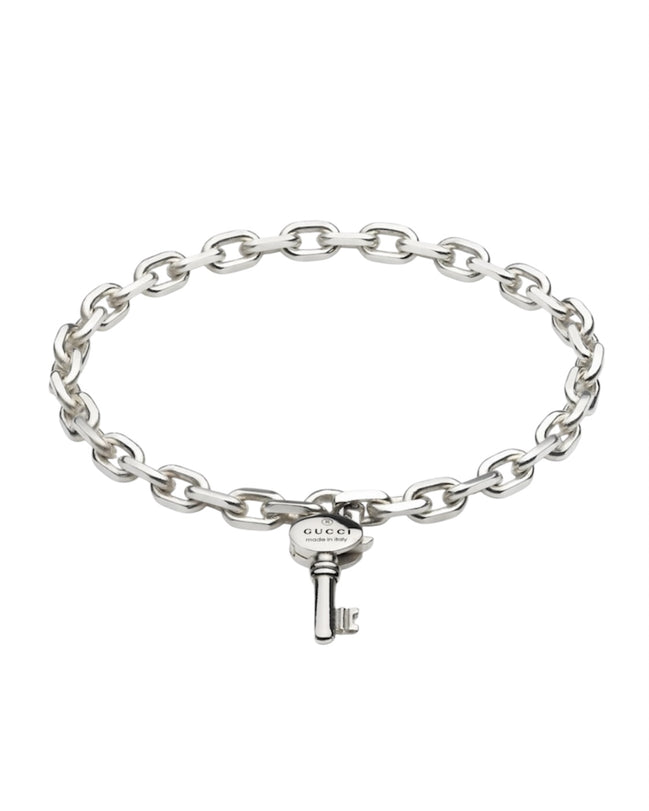 Gucci Sterling Silver Key Bracelet (Full Set/Never Used)